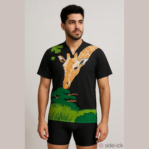 Schnaubelt Designer Vintage Giraffe All Over Cycling Top - Medium